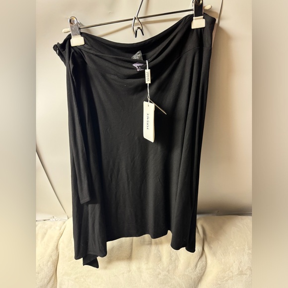 Versace Sport Jersey Skirt w/side Tie Women’s Size Large Black Gonna Kitesurf - Picture 2 of 7